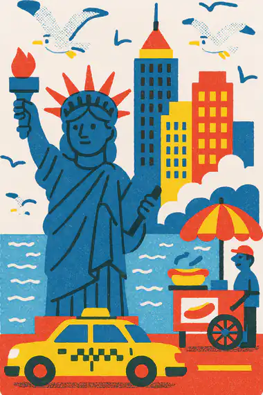 New York, a risograph storytime card