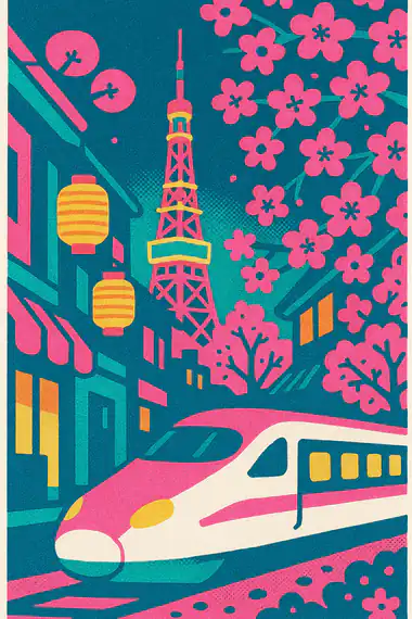 Tokyo, a risograph storytime card